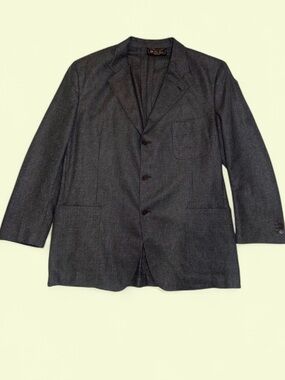 Loro Piana Italy 96% Cashmere 4% Silk Glen Plaid Blazer Sport Coat Gray 58 XXL